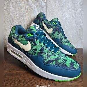Rare Nike Air Max 1 GPX Blue Floral Men’s Size 10 Green White 684174-400